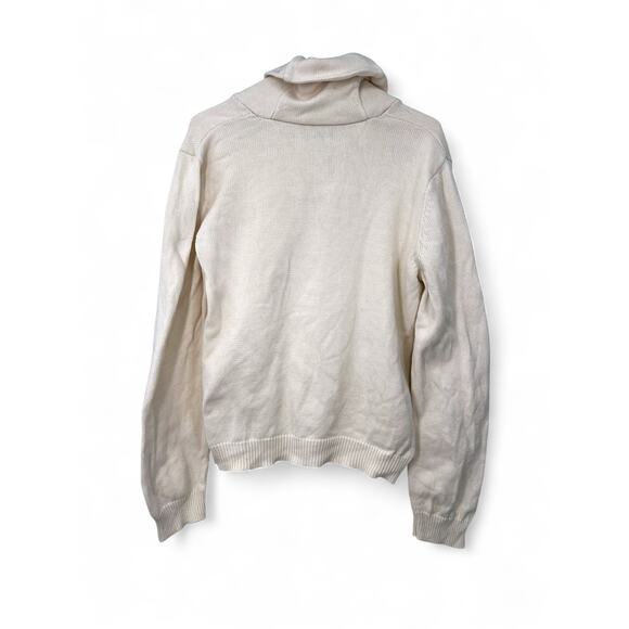 RALPH LAUREN | XL | Sweater Knit Cream Shawl Color Pullover Gold Accent Women - Picture 6 of 7